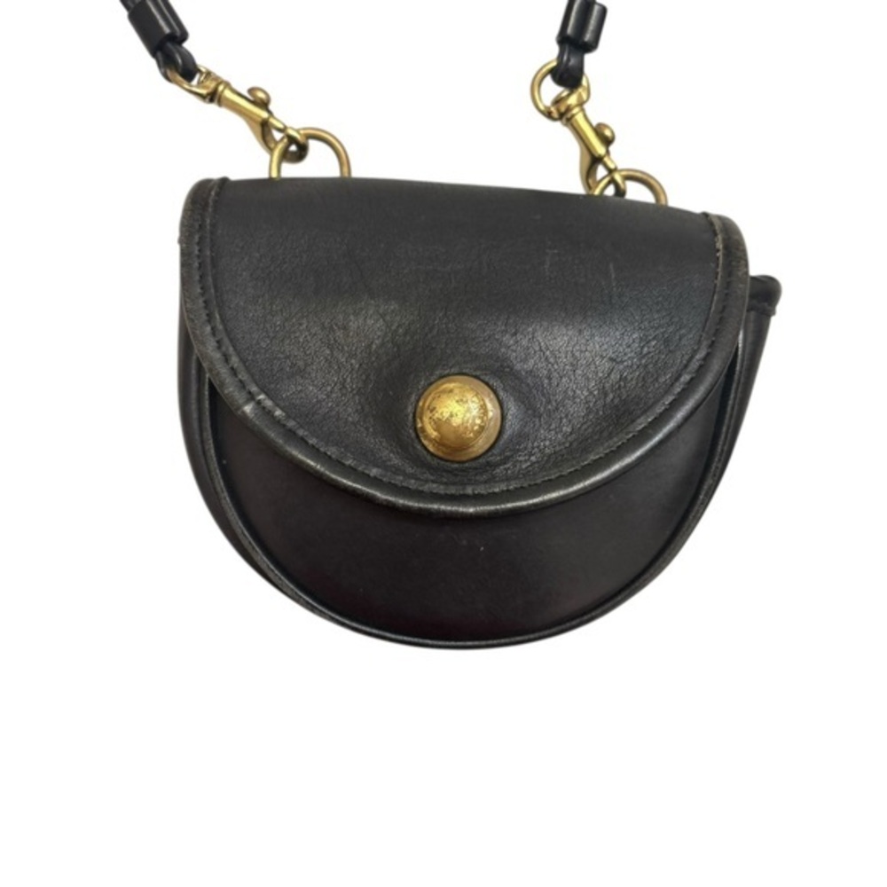 Coach vintage black leather mini belt crossbody bag 9826